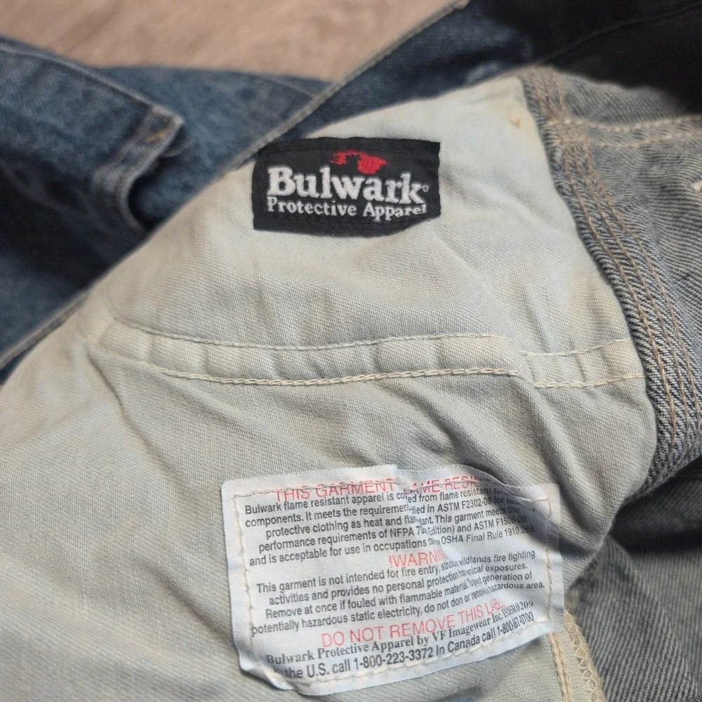 Bulwark Flame Resistant Carpenter‎ Jeans Mens Size 36x32 Blue Denim Workwear